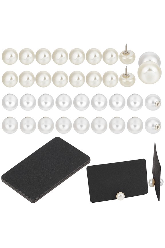 20Pcs Plastic Pearl Pin Brass Lapel Pin Backs for Clothing Sweater Half Round Brooches