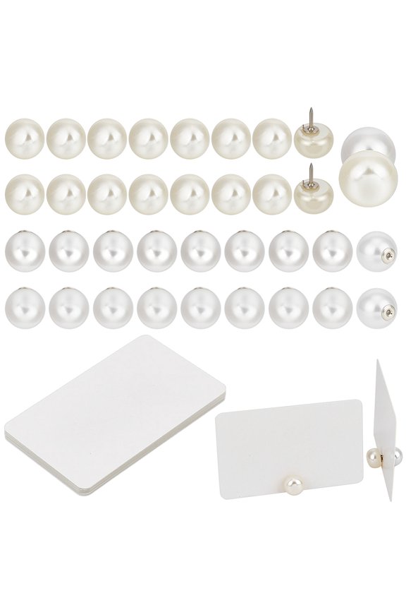 20Pcs Plastic Pearl Pin Brass Lapel Pin Backs for Clothing Sweater Half Round