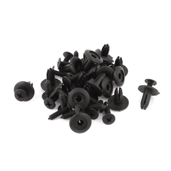 Unique Bargains 20Pcs Plastic Rivet Fastener Mud Flap Bumper Fender Retainer Push Clip 6mm