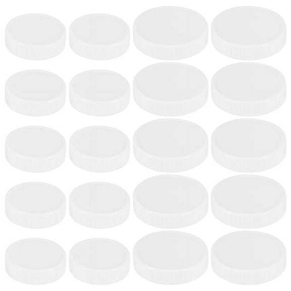 20Pcs Plastic Storage Caps Lids Ribbed for 70mm/86mm Standard Regular Mouth Jar Bottle