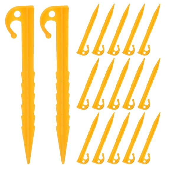 20Pcs Plastic Tent Stakes Sand Pegs Windproof Ground Anchors for Tents and Sunshade Setups for Camping Beach and Hiking Use
