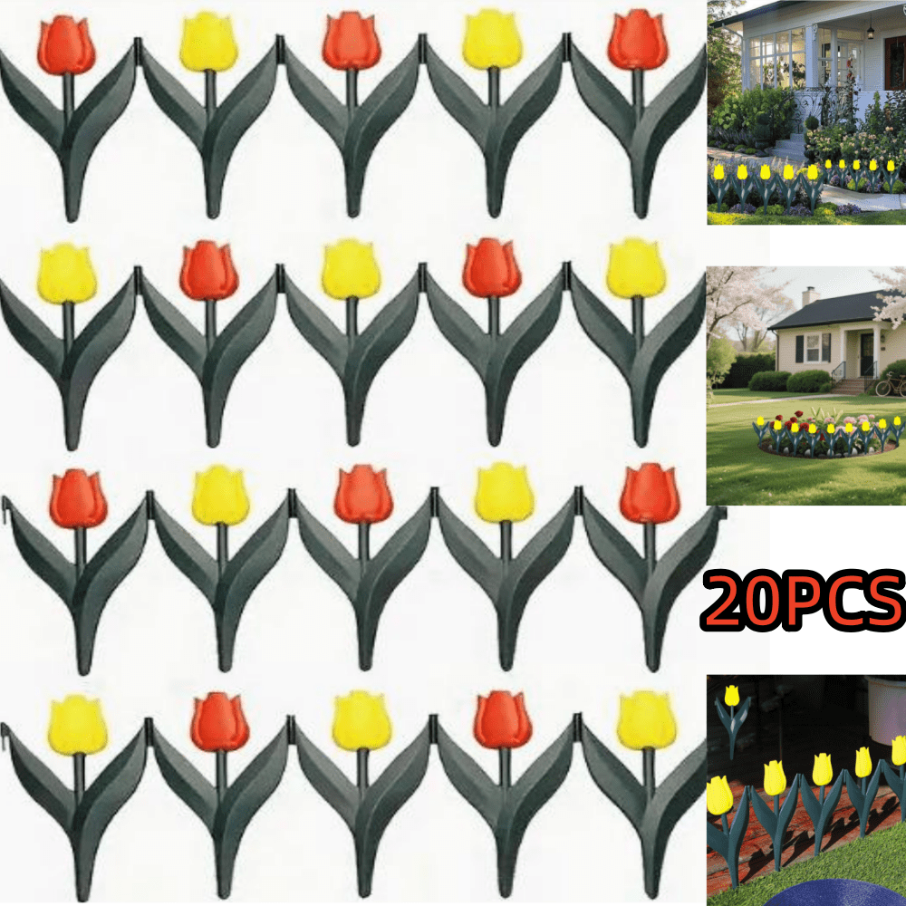 Tulip Edging 20Pcs Plastic Tulip Garden Fence For Outdoor Landscape Edging ...