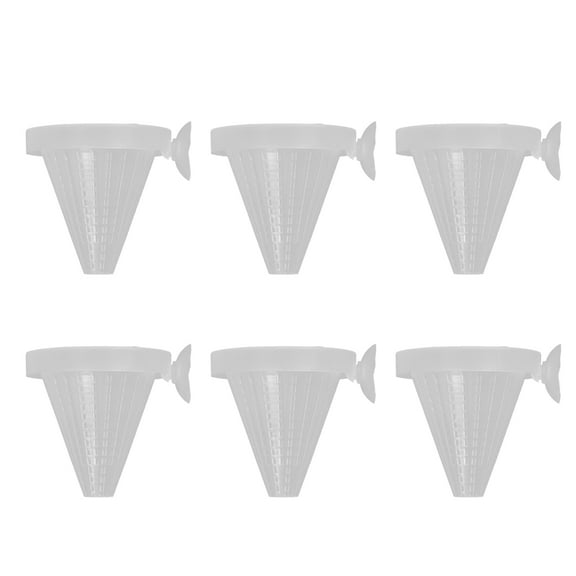 20Pcs Plastic Worm Feeder with Suction Cup for Aquarium Fish Feeding Cone in White