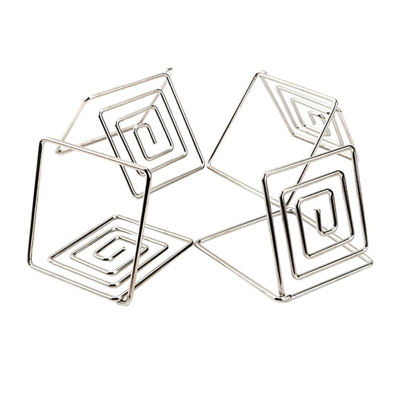 20Pcs Plated Silver Metal Memo Holders with Flat Base Elegant Wire Table Number Clips for Wedding Decorations