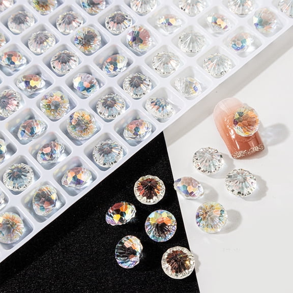 20Pcs Pointed Bottom Rhinestones Mixed Shapes Clear Crystals for Phone Case Frame Crafts