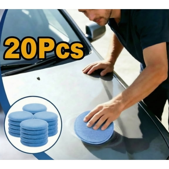 20Pcs Polish Wax Sponge, Car Foam Wax Applicator, Applicators for Car Cleaning Detailing and Valeting Suitable