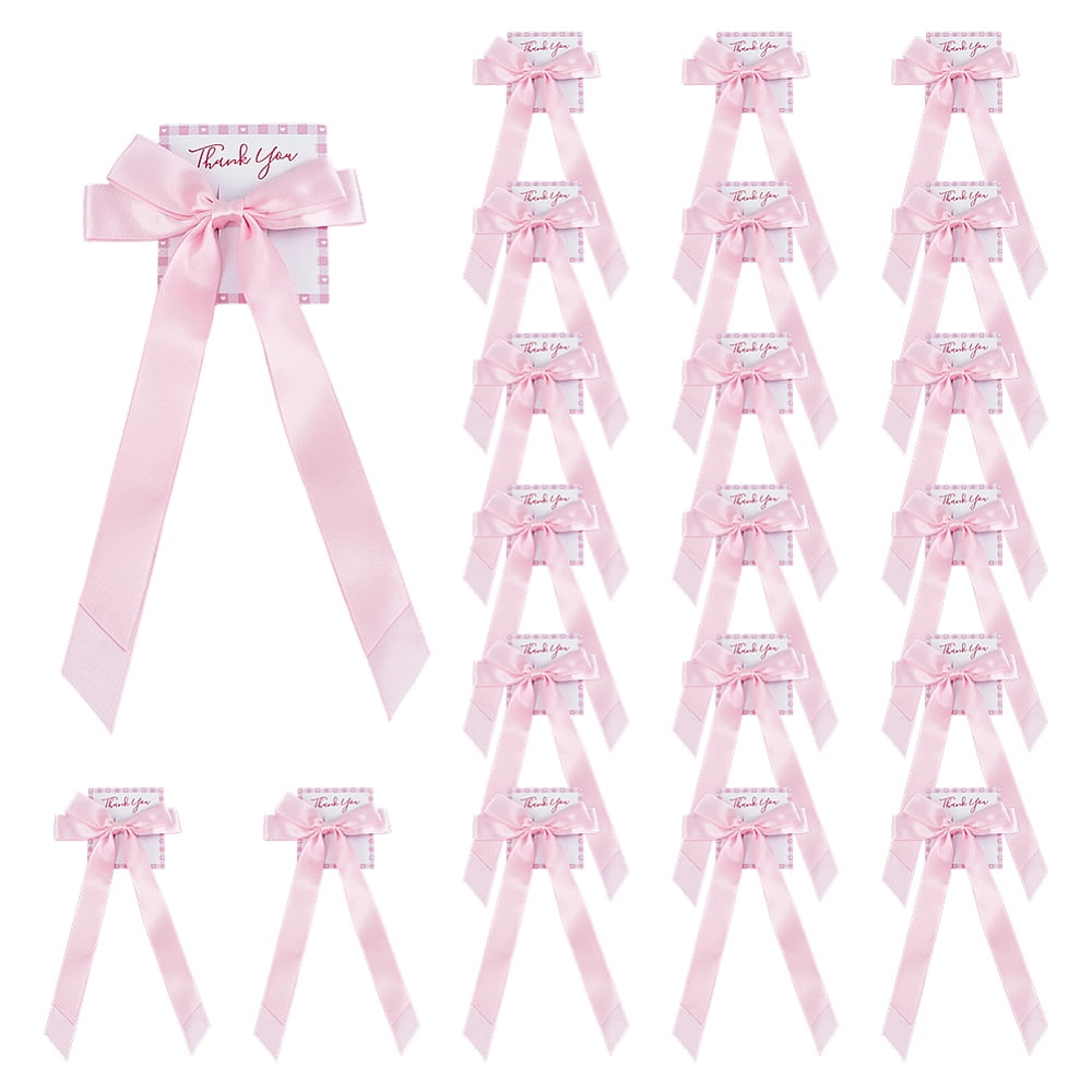 20Pcs Polyester Hair Clips for Women Girls 20Sheets Paper Hair Clip Display Cards Rectangle Pearl Pink 200x115mm