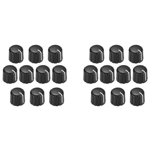 20Pcs Potentiometer Control Knobs for Electric Guitar Volume Tone Knobs Black D Type 6mm,20 x Potentiometer Control Knobs,Black & White