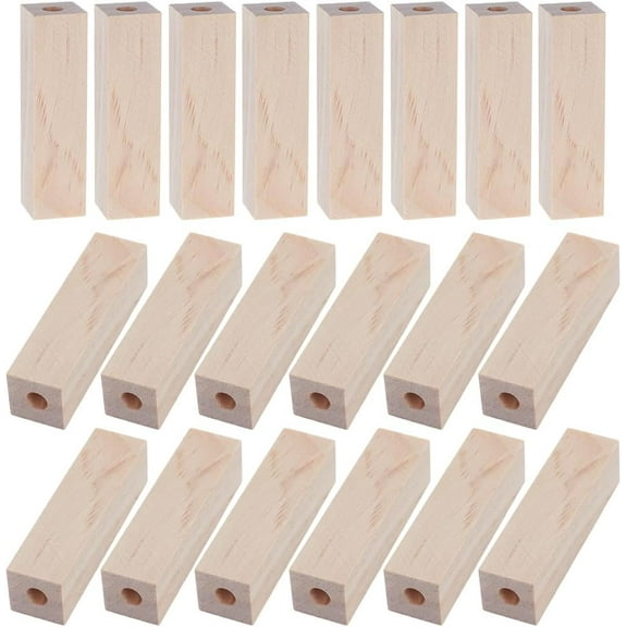 20Pcs Pre-Drilled Short Pen Blanks with 7mm Hole Wood Drilled Short Pen Blanks Rectangle Pre-Drilled Wood Pen Blanks Wood Turners Pen Blanks DIY