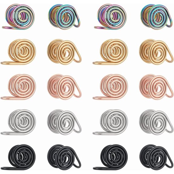 20Pcs Pressure Earrings for DIY Keloids Stainless Steel Punk Clip On Spiral Compression Earring Lightweight No Piercing Earring Birthday Gift for DIY Woman
