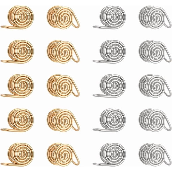 20Pcs Pressure Earrings for Keloids Stainless Steel Punk Clip On Spiral Compression Earring Lightweight No Piercing Earring Birthday Gift for Woman Metal Mixed Color