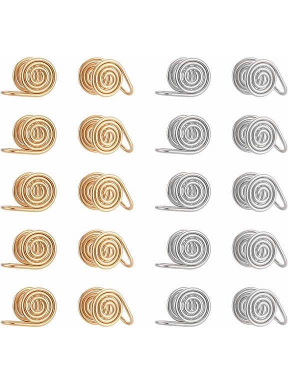 20Pcs Pressure Earrings for Keloids Stainless Steel Punk Clip On Spiral Compression Earring Lightweight No Piercing Earring Birthday Gift for Woman