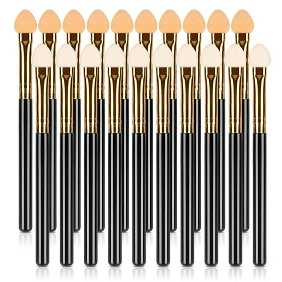 20Pcs Professional Eyeshadow Applicators Sponge Tip Reusable Women Blendable Foam Makeup Eye Shadow Brush Applicator Sticks Set Washable