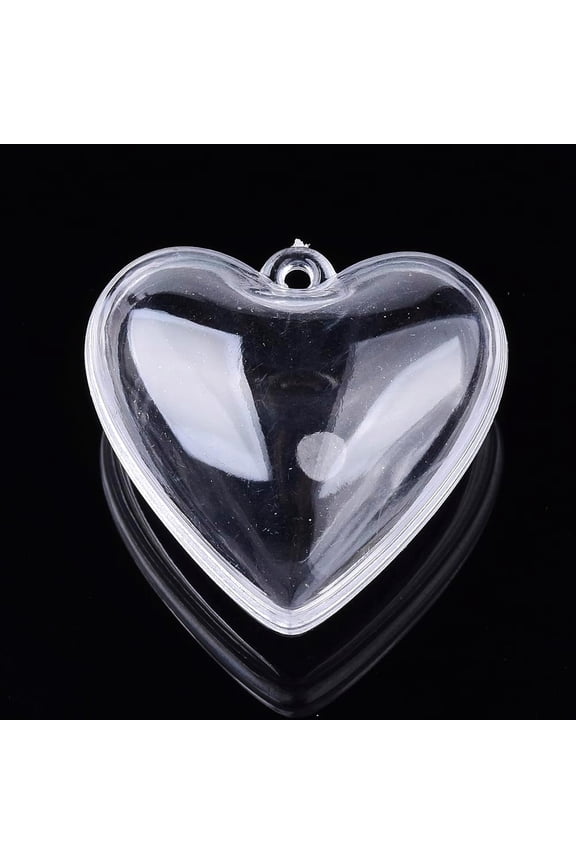 20Pcs Puffy Heart Charm Pendant Plastic Pendants 1.8mm Small Hole Heart Charms Clear Dangle Pendants for DIY Necklace Bracelet Earring Jewelry Making