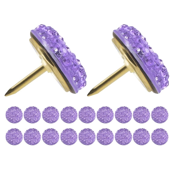 Milisten 20Pcs Versatile Purple Push Pins for Bulletin Boards and Travel Route Marking
