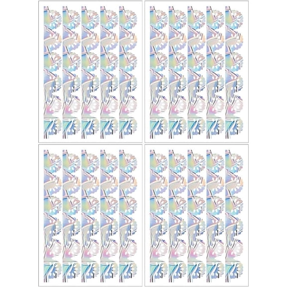 20Pcs Rainbow Window Cling Stickers Flower Lace Border Pattern Anti Collision Glass Window Static Decals Suncatcher to Save Birds from Collisions