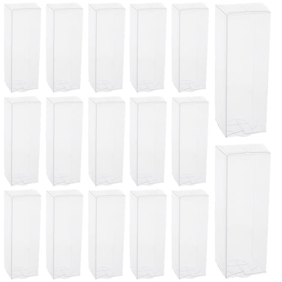 20Pcs Rectangle Transparent Plastic PVC Box Gift Packaging Waterproof Folding Box Clear 4x4x12cmDIY