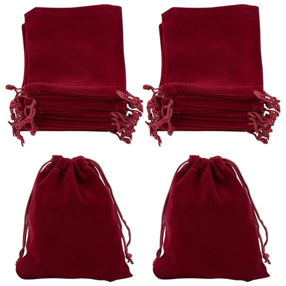 20Pcs Rectangle Velvet Drawstring Pouches Gift Bags Christmas Party ...