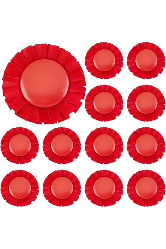 20Pcs Red Blank Award Ribbon 1st 2nd 3rd Place Medals Button Pin Brooch Winner Victory Flat Round Badge Grand Prize for DIY Classroom Party Accessory Competition Sports Event School Contest