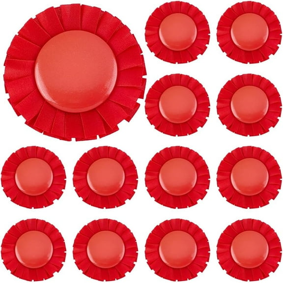 20Pcs Red Blank Award Ribbon Button Pin Brooch Winner Victory Ribbons Flat Round Badge Grand Prize for DIY Classroom Party Accessory Competition Sports Event School Contests Show