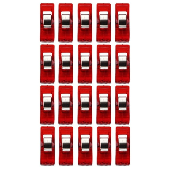 20Pcs Red Plastic Sewing Craft Clips Quilt Binding Clamps, Fabric Fasteners Multipurpose Home Organizer Checklist Spring Cleaning Refresh Declutter