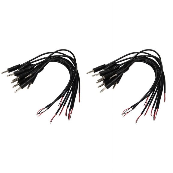 20Pcs Replacement Male Plug to Bare Wire Open End 2 Pole Mono 1/8Inch 3.5mm Plug Jack Connector Audio Cable Repair