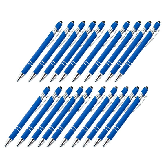 20Pcs Retractable Metal Ballpoint Pen with Touching Screen Tip 1.0mm Tip Smooth to Write for Office