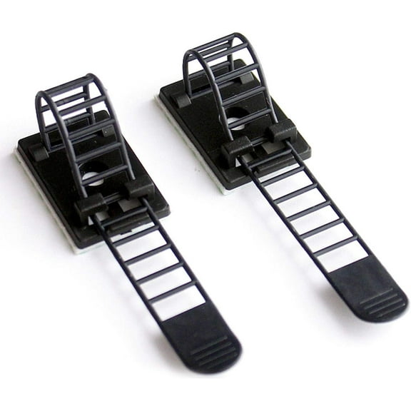 20Pcs Reusable Cable Clips, Adjustable Self-Adhesive Ties Cable, Cable Zip Ties and Adhesive Cable Clips Mount for Cord Management, Cable Clamps, Wire Clips(Black)