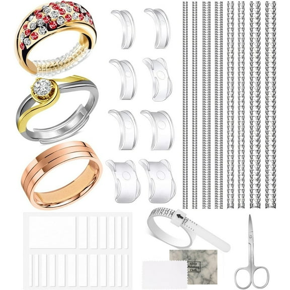 20Pcs Ring Sizer Adjuster for Loose Rings Invisible Ring Spacers Guards Kit