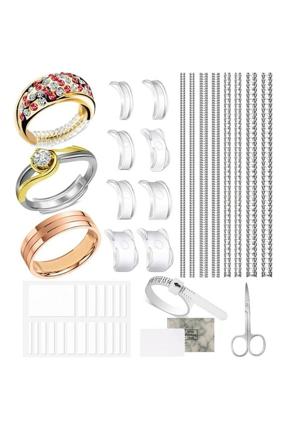 20Pcs Ring Sizer Adjuster for Loose Rings Invisible Ring Spacers Guards Kit