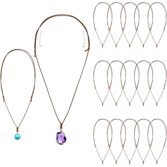 20Pcs Rope Necklace Cords Adjustable Necklaces String Peru Double Knotted Cord Waxed Cord Rope Chain Choker with Metal Ring