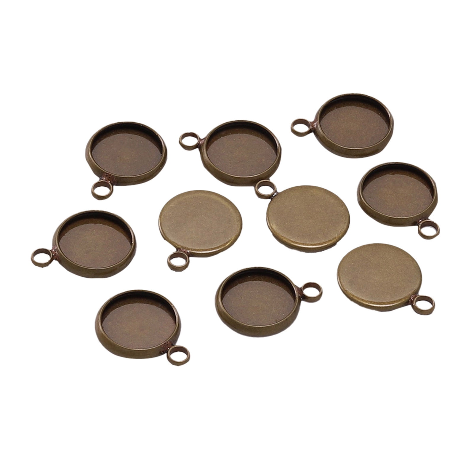 60-Piece Sublimation Pendant Kit - 16mm Round Blank Bezels With Glass Domes