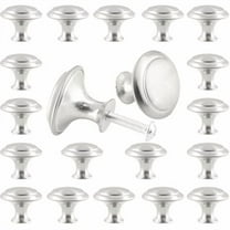 20Pcs Round Cabinet Knobs,1Inch Silver Drawer Knob Pull Handles Modern Zinc Dresser Knobs for Wardrobe,Cupboard,Door