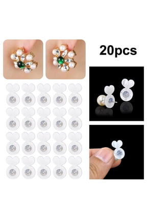 20Pcs Rubber Earring Backs for Ears, Magic Earrings Back for Heavy Earring, Earrin-g Lifters Heavy Earrings Support Backs, Acrylic Plastic Earrin-g Back Secure Replacements