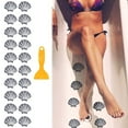 thumbnail image 1 of 20Pcs Rubber Shell Bathroom Anti-Slip Stickers and Scrapers 20Pcs Non Slip Bathtub Stickers Sea Shape Shower Stickers for Beach Bathroom Decorations, 1 of 7
