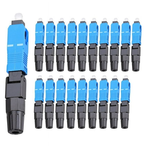 20Pcs SC/ Fiber Optic Fast Connectors Pre-Buried Quick Connector Fiber Assembly Adapters for Field Installation