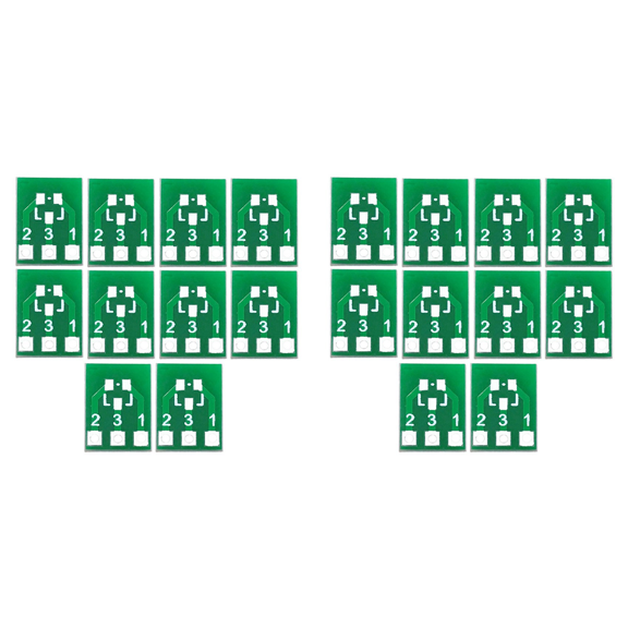 20Pcs SOT23 SOT23-3 Turn SIP3 Double-Side SMD Turn DIP SIP3 Adapter Converter Plate SOT SIP IC Socket PCB Board DIY Kit