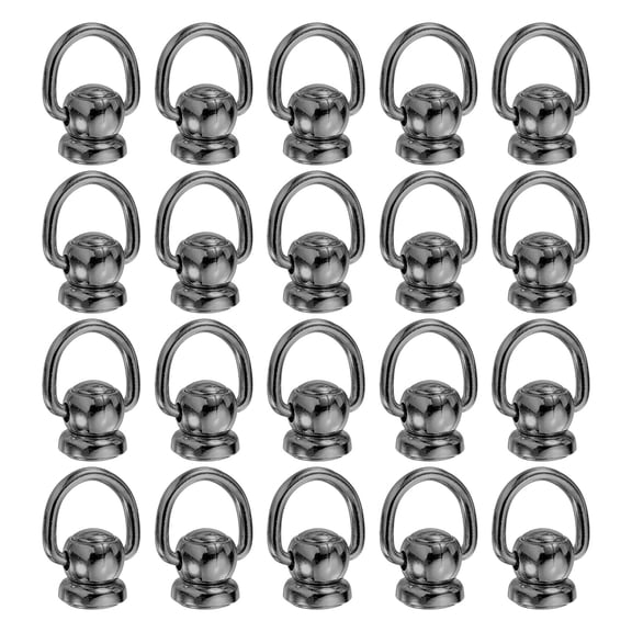 20Pcs Screw Round Head Rivet, 9.8mm Pull Ring Rivet Fasteners, Screw Rivet Studs for DIY Leather Craft Belts Purse Handbags (Metallic Black)