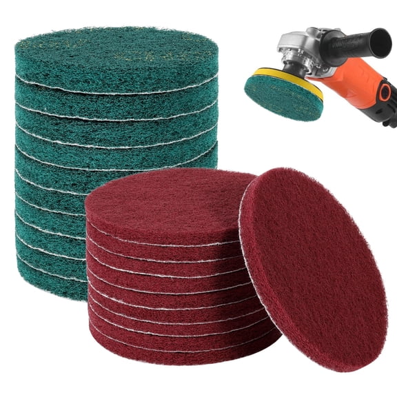 20Pcs Scrubber Scouring Pad 6 Inch 180 400 Grits Wet and Dry Use Scrub Pads Polishing Mats for Automotive Tile Glass Metal Polishing