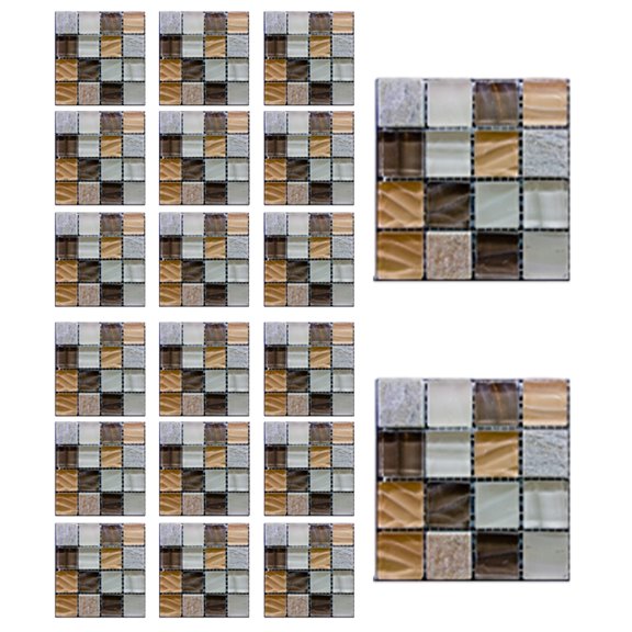 20Pcs Self-Adhesive Mosaic Tile Transfer for Home Decor, Peel and Stick Tile Decal, Water-Proof Backsplash Tile Sticker for Kitchen Bathroom,4x4inch/10x10cmStyle:Style2;