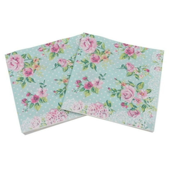 20Pcs/Set 2-Ply Floral Print Paper Napkins for Wedding Dinner Party Tableware, Disposable Eiffel Tower Paper Napkins