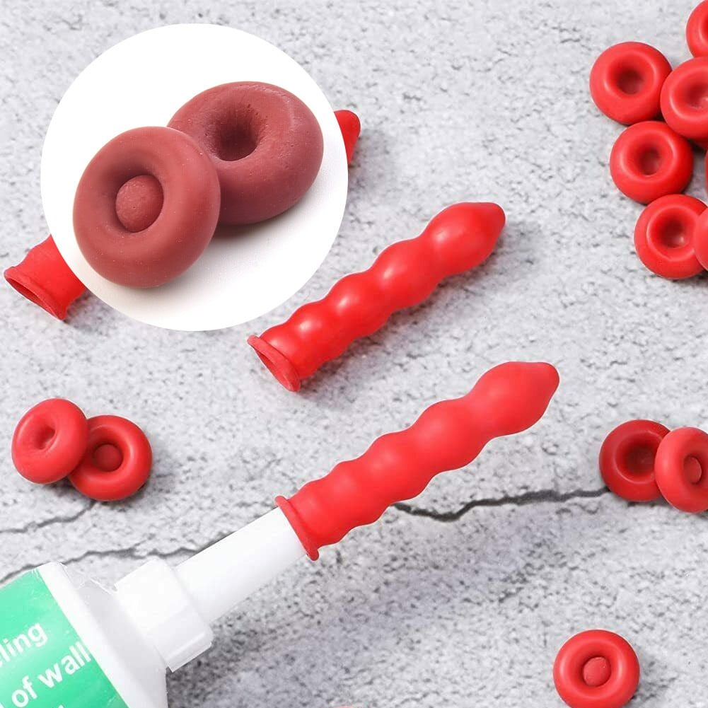 20Pcs Set Caulking Cap Caulk Sealant Protector Glass Glue Tip Sealing Cap Leak-proof Sleeve For Sealing And Preserving
