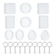thumbnail image 1 of ✪ 20Pcs/Set Crystal Epoxy Resin Mold Keychain Pendant Casting Silicone Mould Kit, 1 of 7