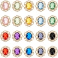 thumbnail image 1 of 20 Pcs Sew on Rhinestone Mixed Color Oval Acrylic Crystal Rhinestones with Golden Plated Alloy Settings Shiny Flower Gemstone for Clothing Garment Crafts, 1 of 6