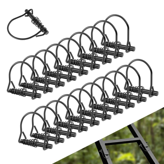 20Pcs Silent Shaft Locking Pin with Spring Moisture Resistant 1/4"x 2-1/20" Safety Coupler Pin for Trailer Connection Lawn Farm Garden Tool