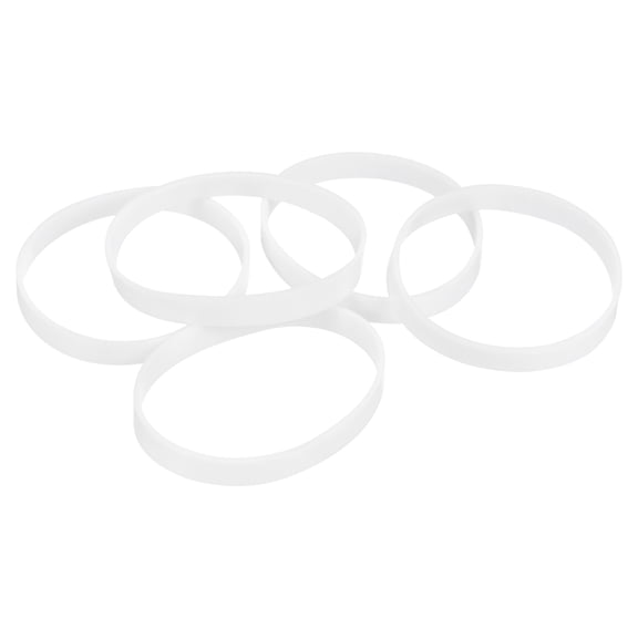 20Pcs Silicone Rubber Bands, 5mm x 35.5mm Rubber Bands Rings Cable Ties for Cord Wrapping Bag Wraps, White