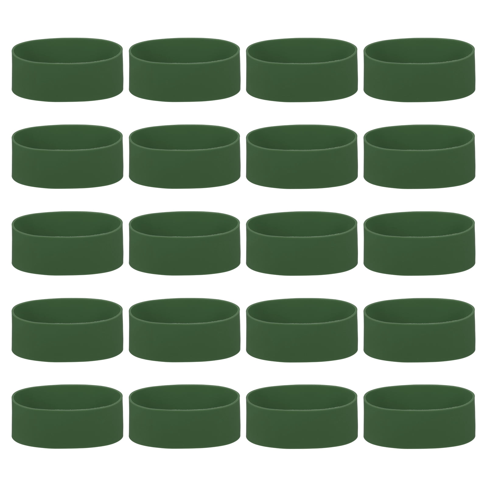 20Pcs Silicone Rubber Bands Non-slip 4.33 Inch for Art, Army Green