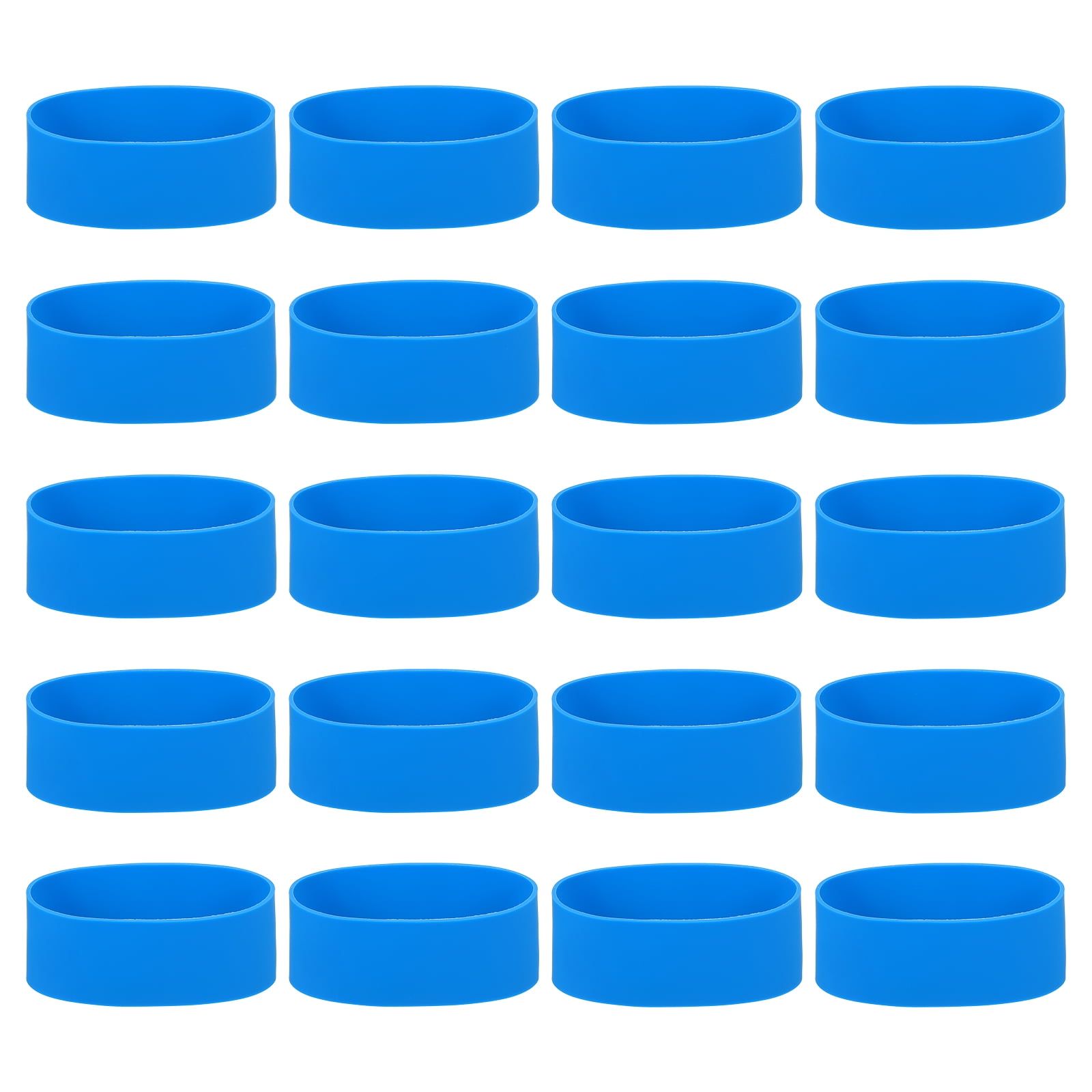20Pcs Silicone Rubber Bands Non-slip 4.33 Inch for Art, Blue