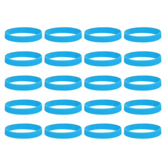 20Pcs Silicone Rubber Bands Non-slip 4 Inch Flat for Books, Blue