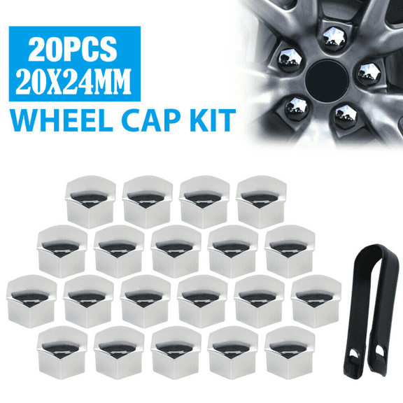 20Pcs Silver Plating Wheel Lug Nut Cap Covers Trim For Tesla For Model 3 For Model S 2017-2020 Waterproof